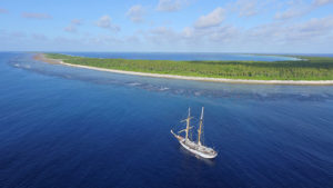 Photo of ship offshore Phoenix Islands