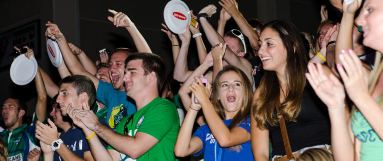 This is a photo of FGCU students celebrating