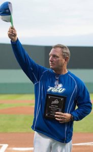 Coach Tollett celebrates 500 wins.
