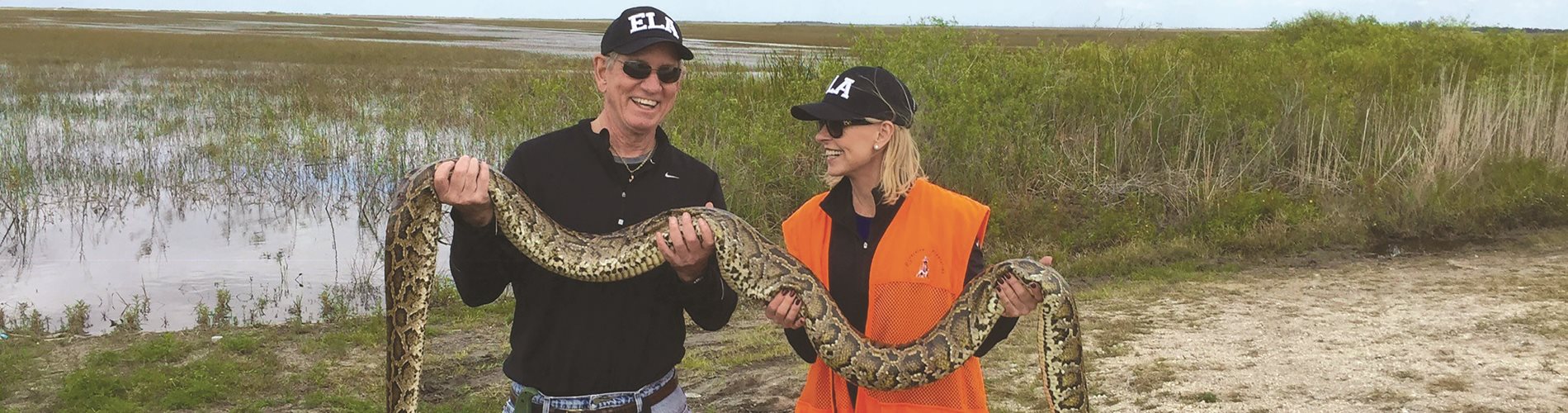Geoff and Robbie Roepstorff have become passionate python hunters.