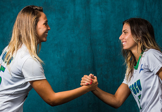 photo shows FGCU soccer players