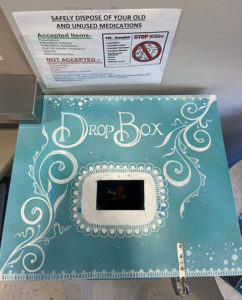 photo shows medicine drop box