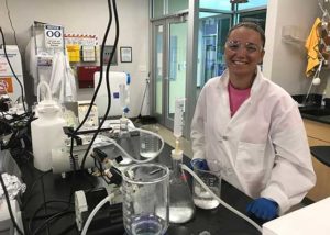 Photo shows FGCU student doing research