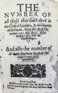 photo shows bill of mortality