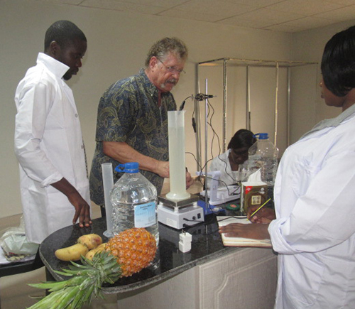 photo shows FGCU faculty member in lab