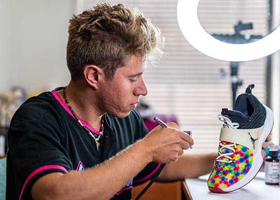 Art & sole: Marketing major gains foothold with customized shoes