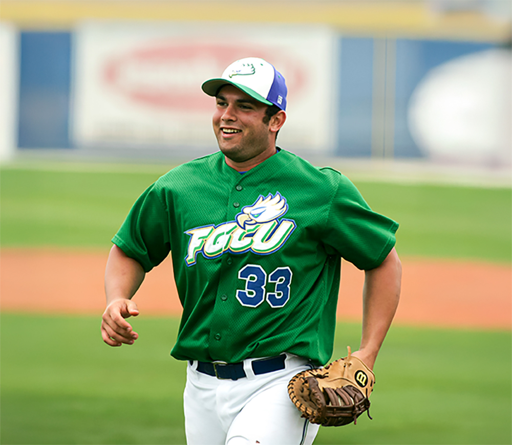 Male baseball player on field