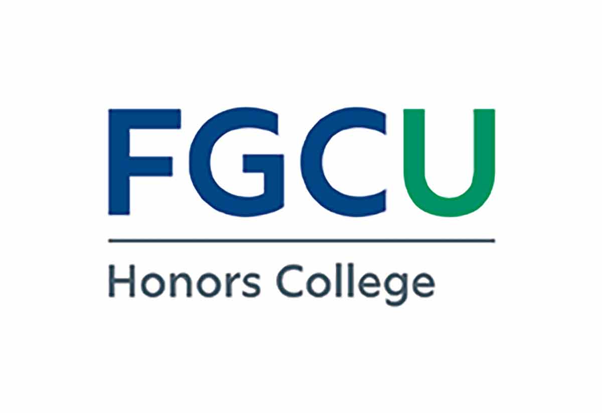 A full-color logo that reads FGC in blue and the ending U in green, above a thin line and the words Honors College in blue