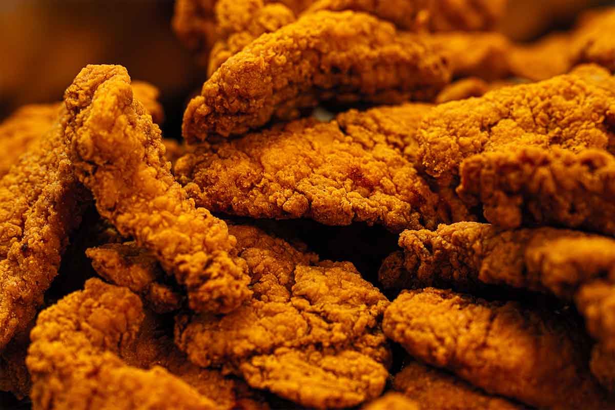 A close-up photo of chicken tenders