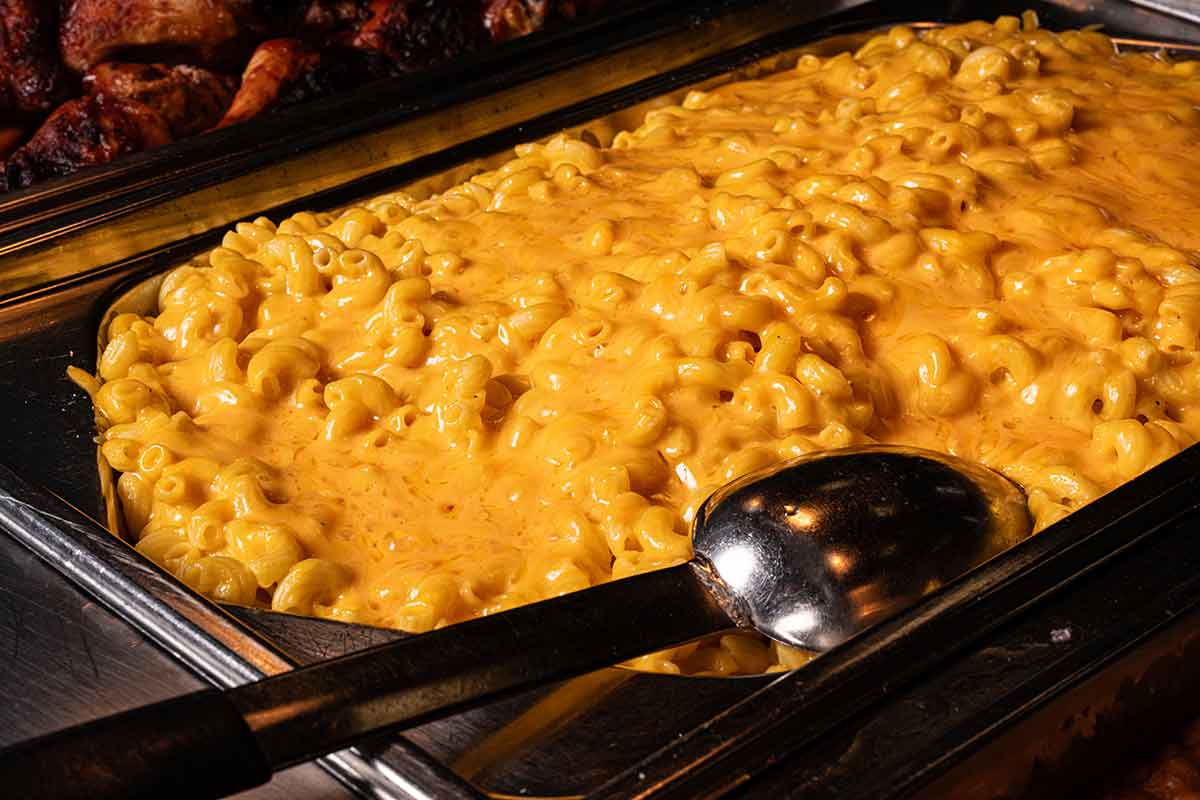 A close-up photo of macaroni and chesse
